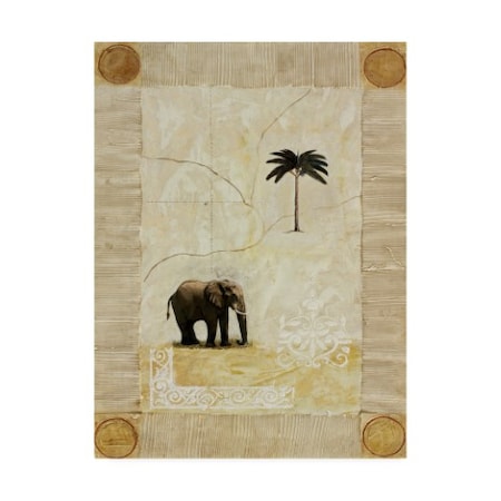 Pablo Esteban 'Elephant Under Beige Paper 1' Canvas Art,18x24